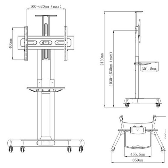 Tv Rack Movable Dimensions TV Mobile Stand