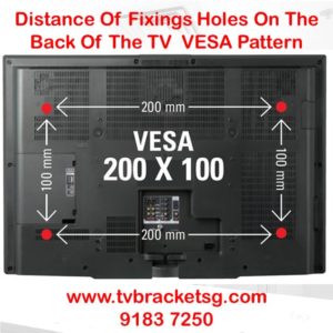 Distance Of Fixing Holes On The Back Of The TV/ VESA Pattern